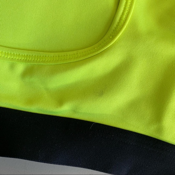 Nike Pro Dri-Fit Women's XS Neon Yellow Swoosh Logo Racerback Sports Bra - Picture 6 of 8
